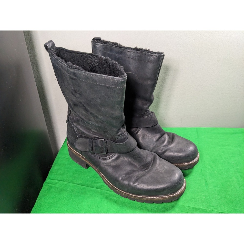 Ecco Black Leather Hydromax Mid Calf Boots Size EU 40 /‎